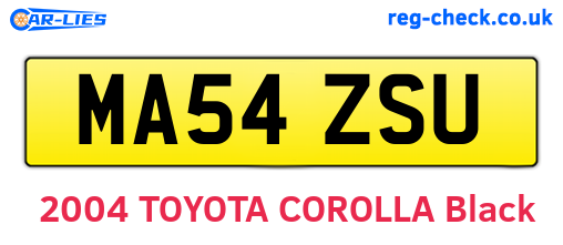 MA54ZSU are the vehicle registration plates.