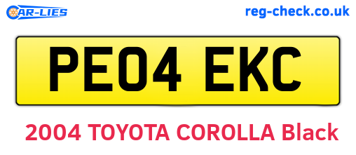 PE04EKC are the vehicle registration plates.