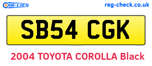 SB54CGK are the vehicle registration plates.