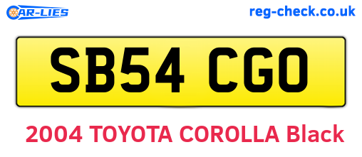 SB54CGO are the vehicle registration plates.