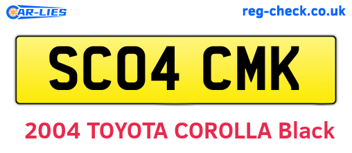 SC04CMK are the vehicle registration plates.
