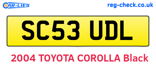 SC53UDL are the vehicle registration plates.