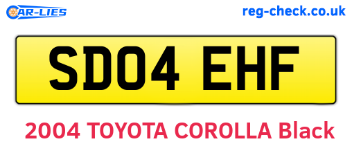 SD04EHF are the vehicle registration plates.