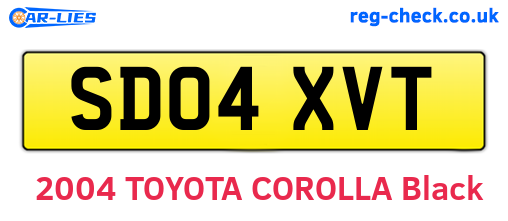SD04XVT are the vehicle registration plates.