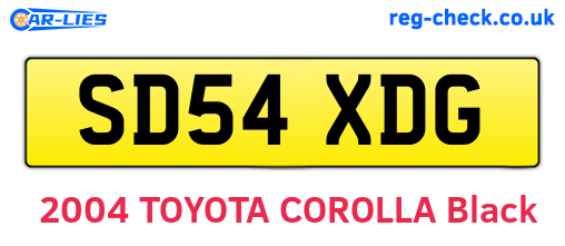 SD54XDG are the vehicle registration plates.
