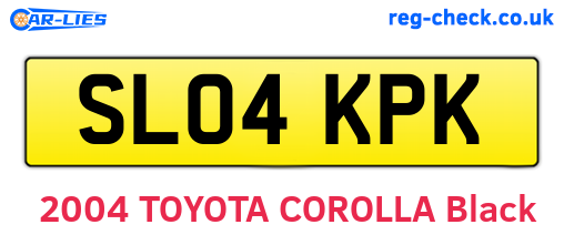 SL04KPK are the vehicle registration plates.