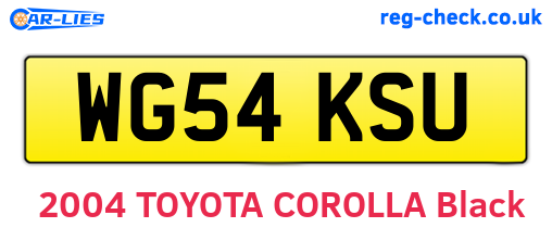 WG54KSU are the vehicle registration plates.