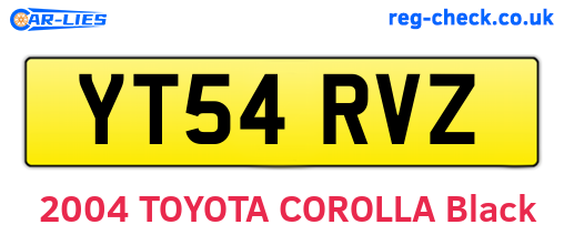 YT54RVZ are the vehicle registration plates.