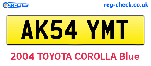 AK54YMT are the vehicle registration plates.