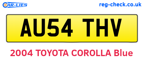 AU54THV are the vehicle registration plates.