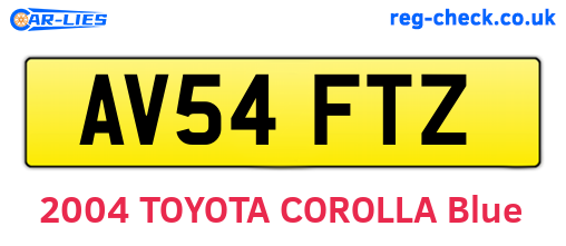 AV54FTZ are the vehicle registration plates.