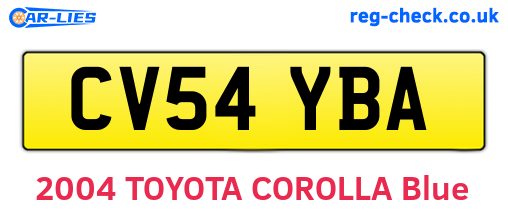 CV54YBA are the vehicle registration plates.