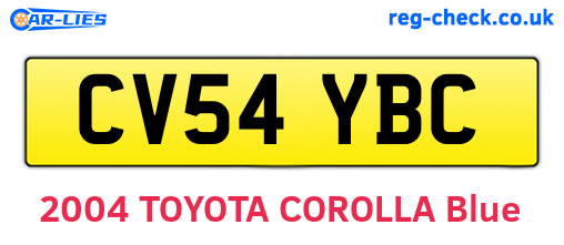 CV54YBC are the vehicle registration plates.