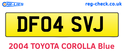 DF04SVJ are the vehicle registration plates.
