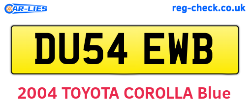 DU54EWB are the vehicle registration plates.