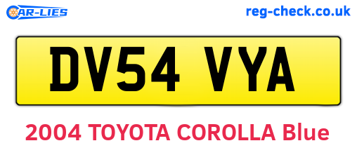 DV54VYA are the vehicle registration plates.