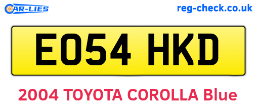 EO54HKD are the vehicle registration plates.