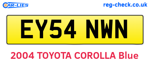 EY54NWN are the vehicle registration plates.