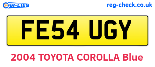 FE54UGY are the vehicle registration plates.
