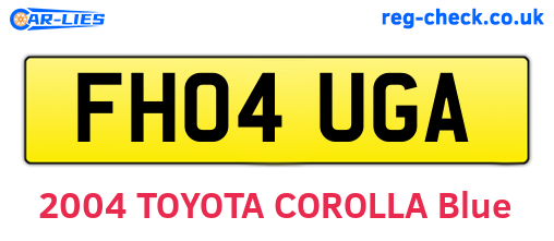 FH04UGA are the vehicle registration plates.