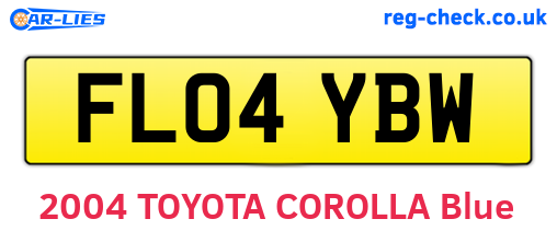 FL04YBW are the vehicle registration plates.
