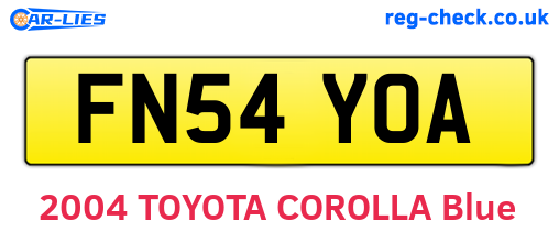 FN54YOA are the vehicle registration plates.