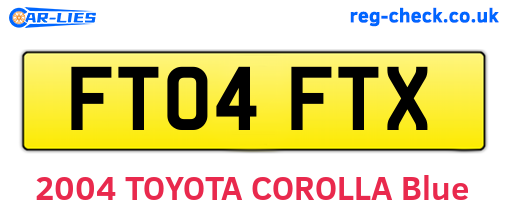 FT04FTX are the vehicle registration plates.