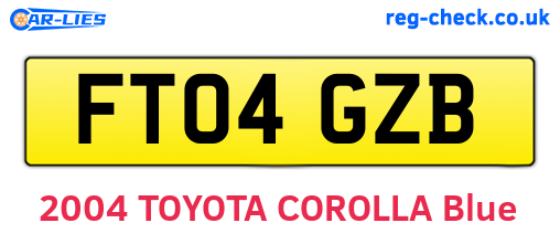 FT04GZB are the vehicle registration plates.