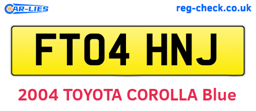 FT04HNJ are the vehicle registration plates.