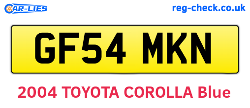 GF54MKN are the vehicle registration plates.