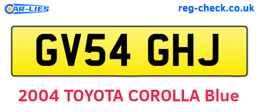 GV54GHJ are the vehicle registration plates.