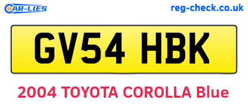 GV54HBK are the vehicle registration plates.