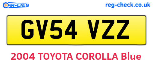 GV54VZZ are the vehicle registration plates.