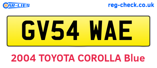 GV54WAE are the vehicle registration plates.