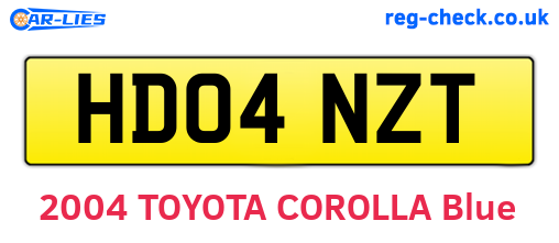 HD04NZT are the vehicle registration plates.