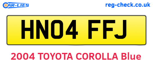 HN04FFJ are the vehicle registration plates.