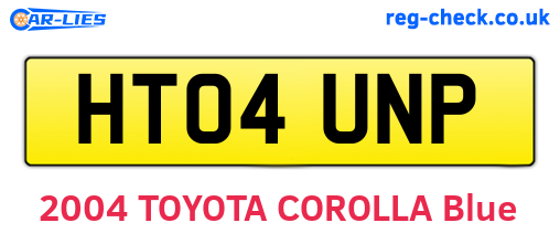 HT04UNP are the vehicle registration plates.