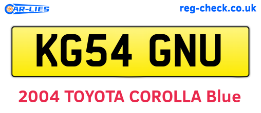 KG54GNU are the vehicle registration plates.