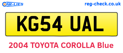 KG54UAL are the vehicle registration plates.