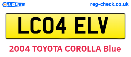 LC04ELV are the vehicle registration plates.