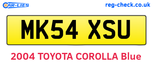 MK54XSU are the vehicle registration plates.