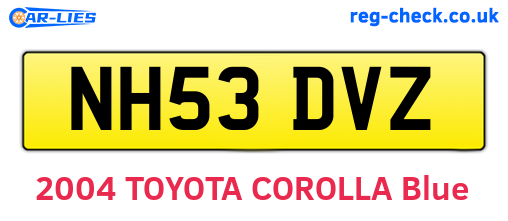 NH53DVZ are the vehicle registration plates.