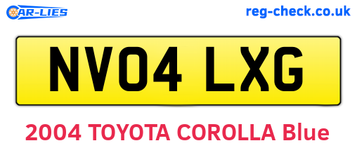NV04LXG are the vehicle registration plates.