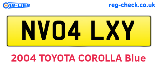 NV04LXY are the vehicle registration plates.