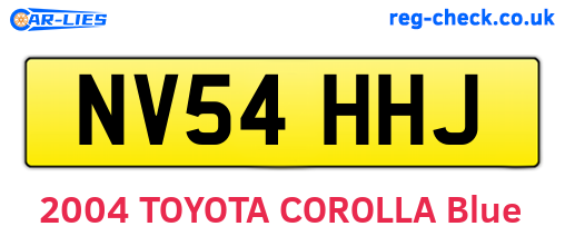 NV54HHJ are the vehicle registration plates.