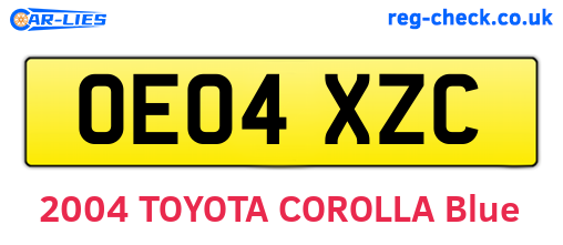 OE04XZC are the vehicle registration plates.