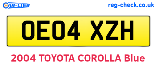OE04XZH are the vehicle registration plates.