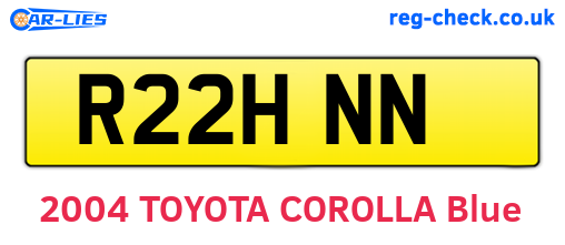 R22HNN are the vehicle registration plates.