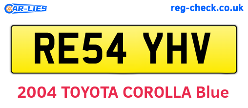 RE54YHV are the vehicle registration plates.