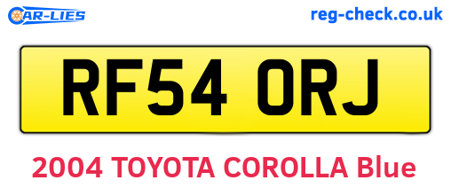 RF54ORJ are the vehicle registration plates.